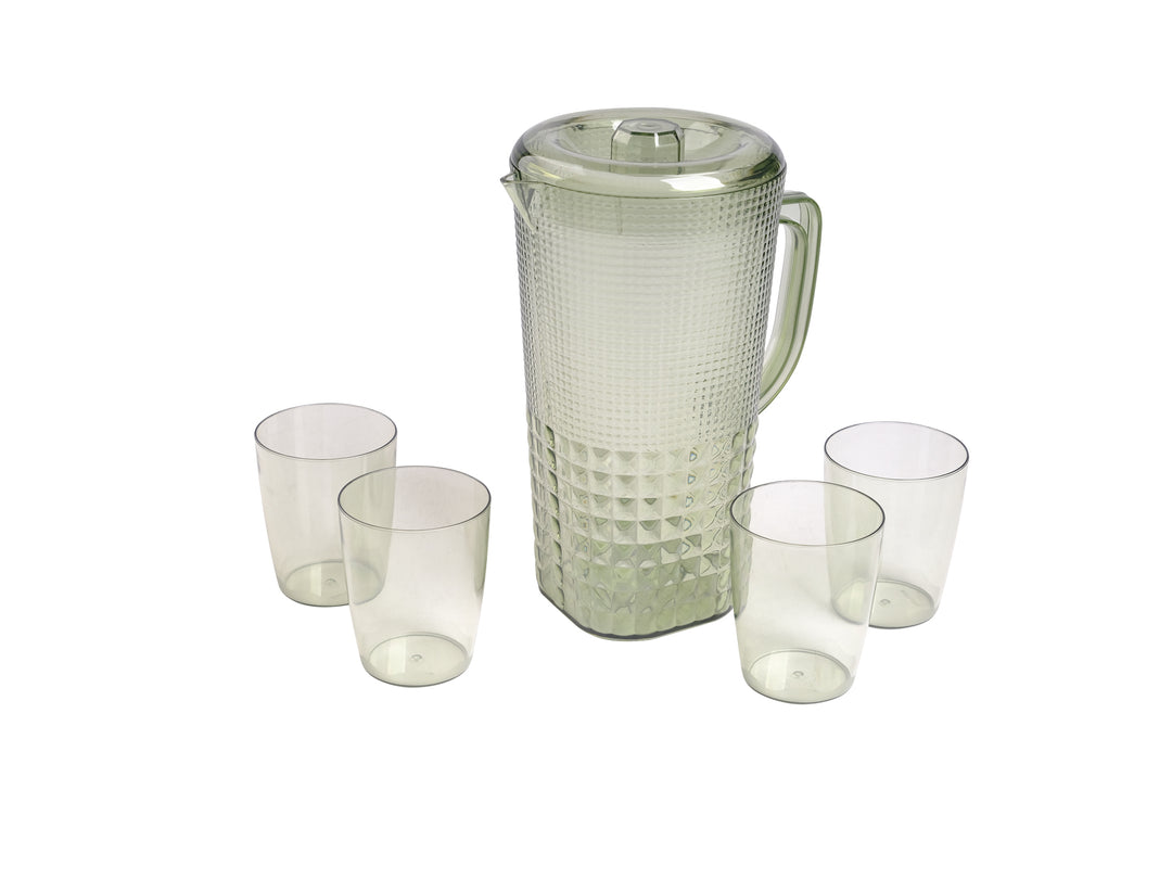 5-pc Plastic Pitcher Set w/ Lid - 2L