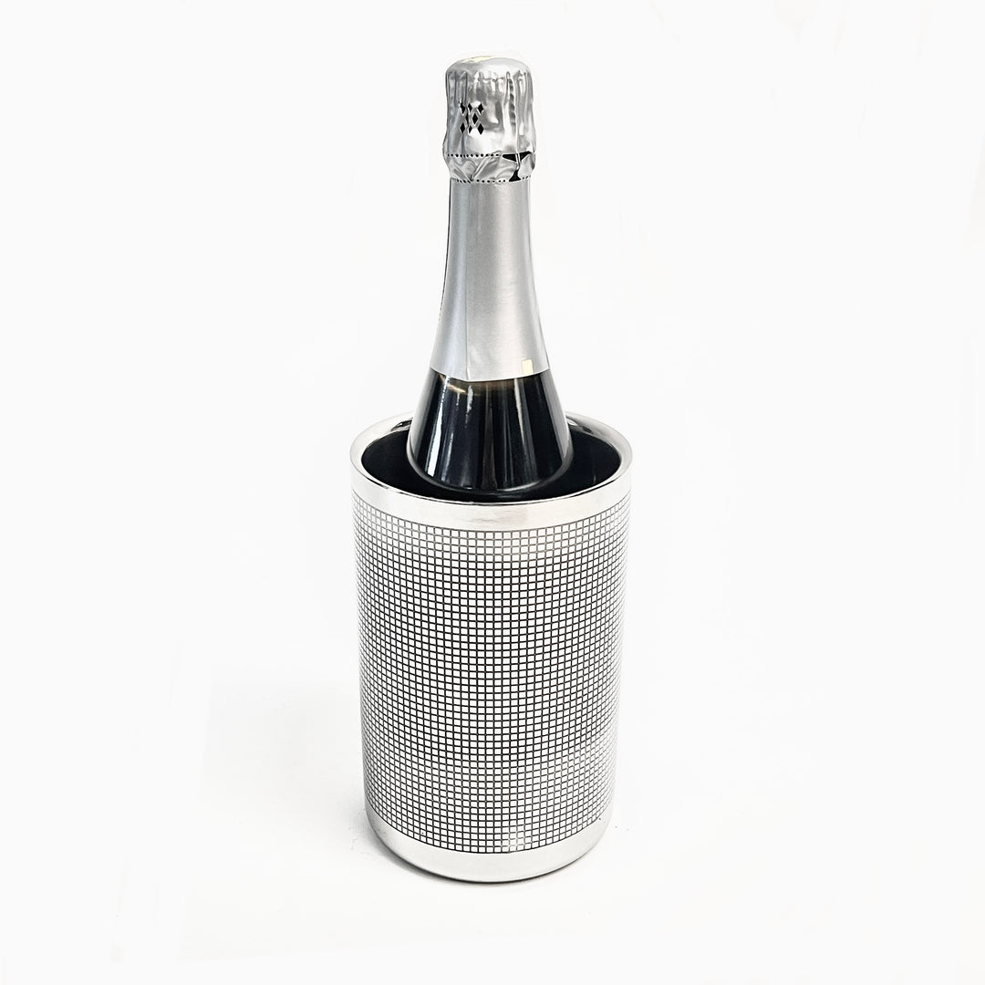 Double Wall Wine Cooler Check Etched Design