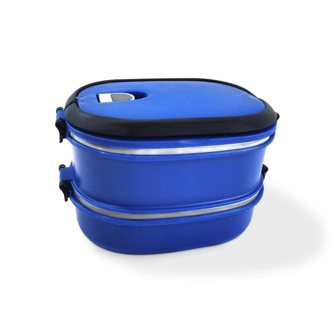 2-Tier Plastic & Stainless Steel Insulated Bento Lunch Box
