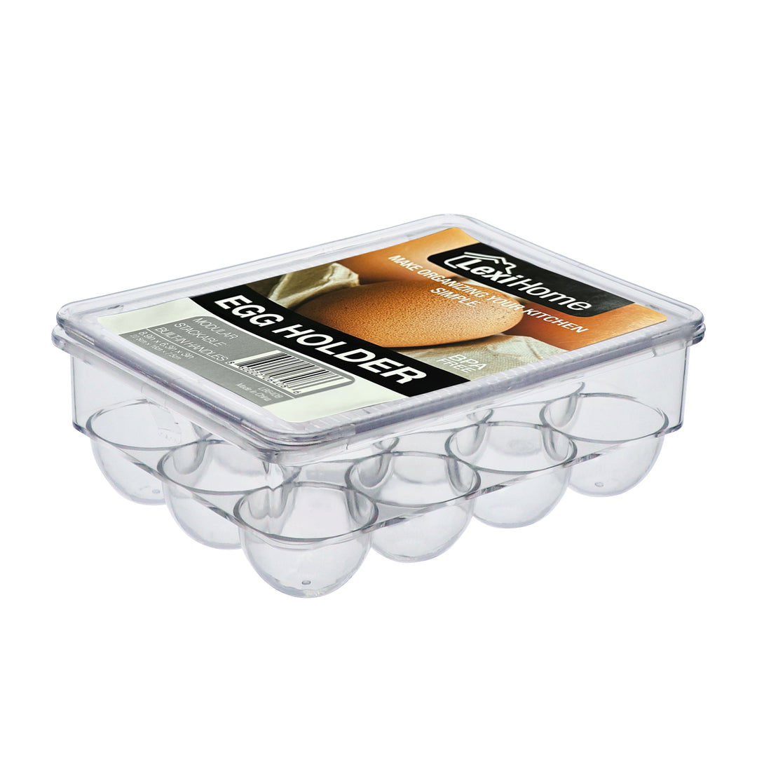 Lexi Home 12 Egg Holder Acrylic Organizer with Lid