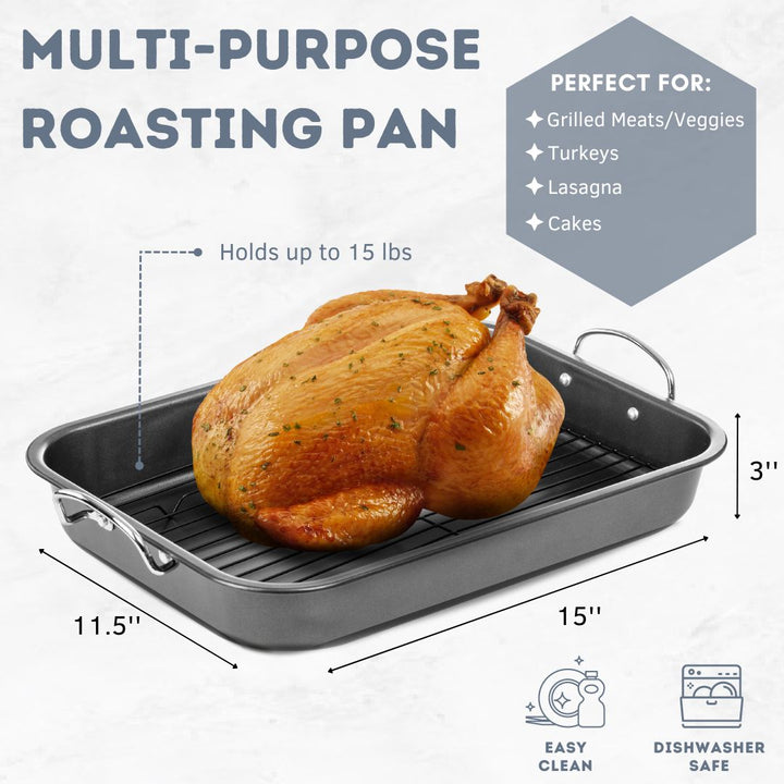 Carbon Steel Roasting Pan with Flat Rack