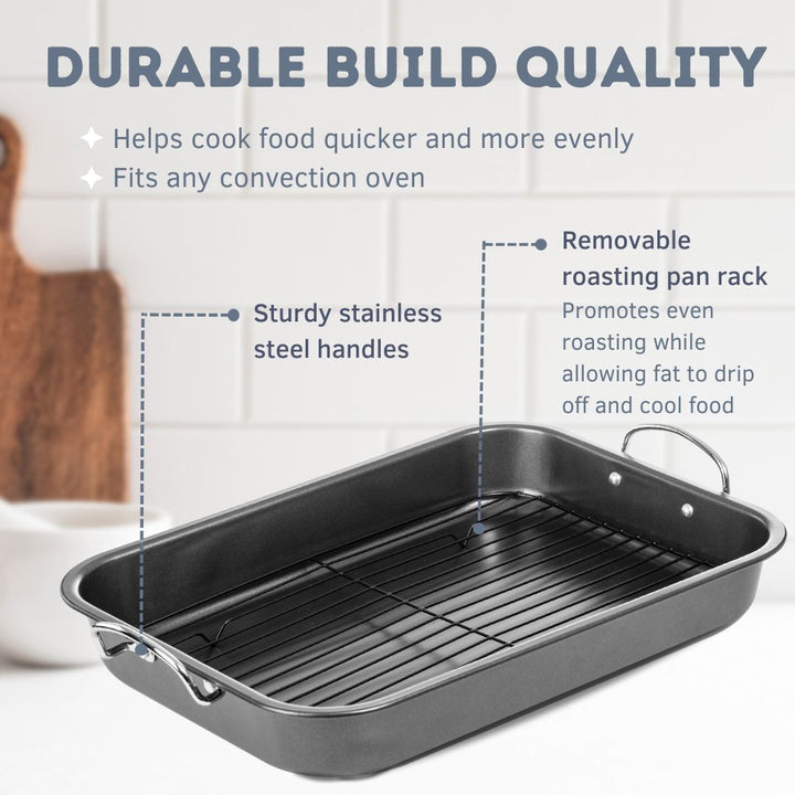 Carbon Steel Roasting Pan with Flat Rack