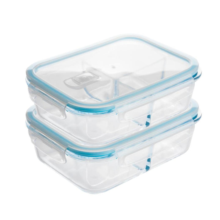 51 Oz. 3 Compartment Lock & Seal Glass Containers