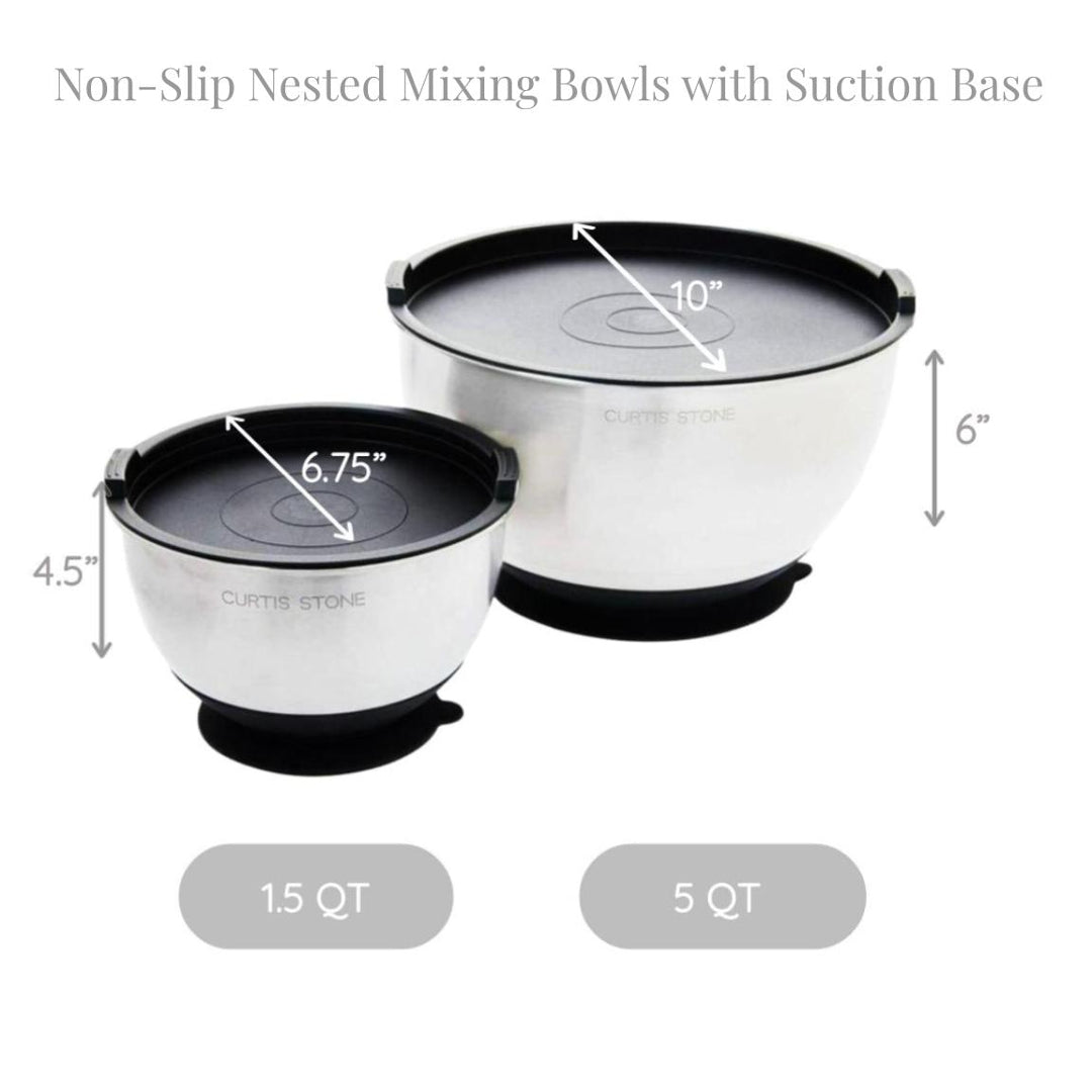 Lexi Home Stainless Steel Mixing Bowl Set - 2 Piece Suctioning Bowl Set