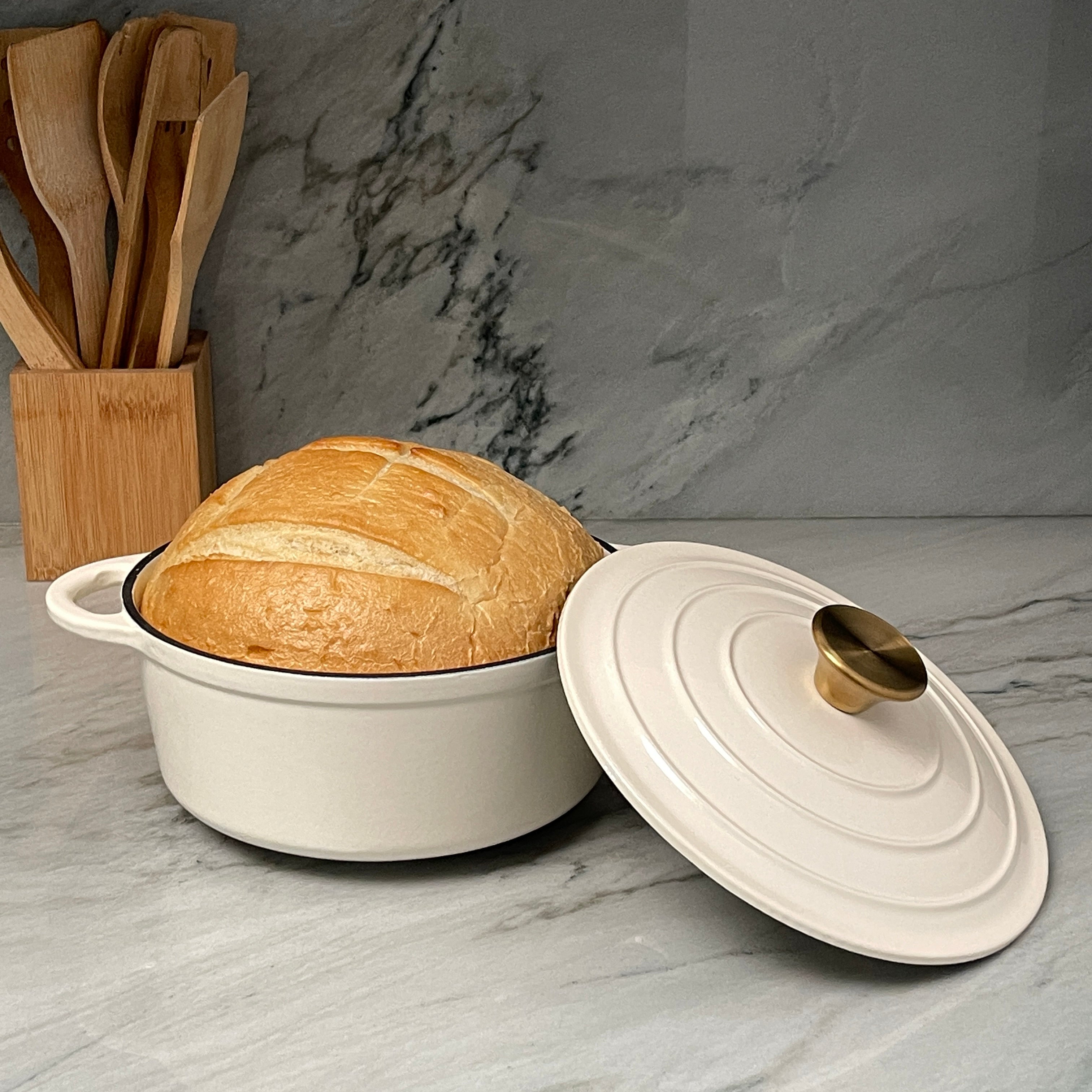 AL Dutchセット Lexi Home Premium Enameled Cast Iron Dutch Oven with Dual Loop