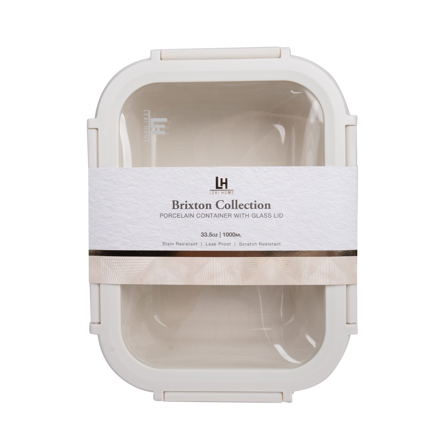 Brixton 33.5 Oz. Premium Porcelain Container with Glass Lid – Lexi