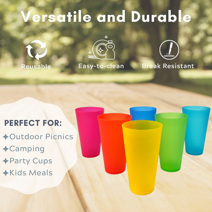 Colorful Reusable Plastic 6-Pack Tumblers