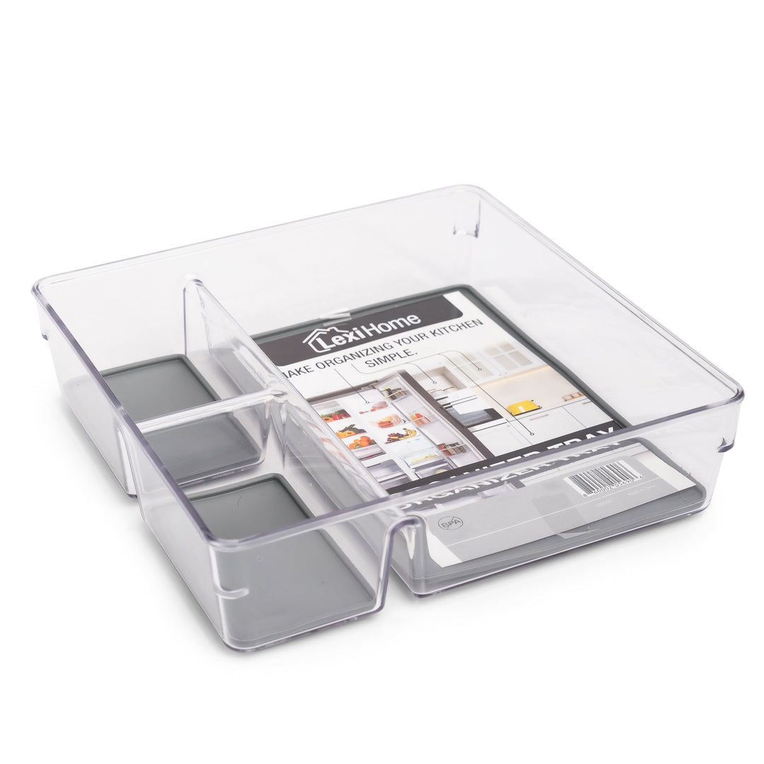 Acrylic 3-Compartment Organizer - 9"x9"x2.95" - Single