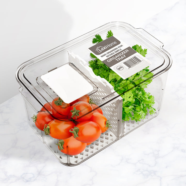 Acrylic Veggie Crisper Organizer with Divider - 1 Pack