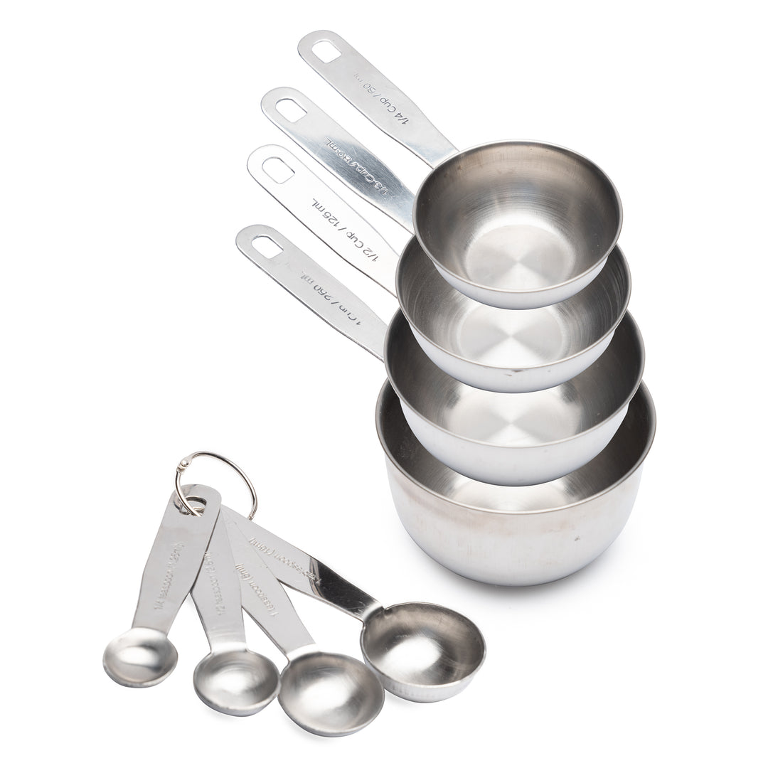8-Piece Stainless Steel Measuring Cups and Spoons Set
