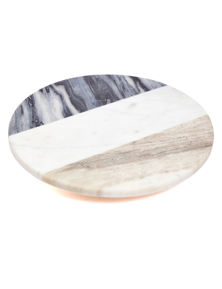 Marble Lazy Susan for Table - Natural 3-Tone