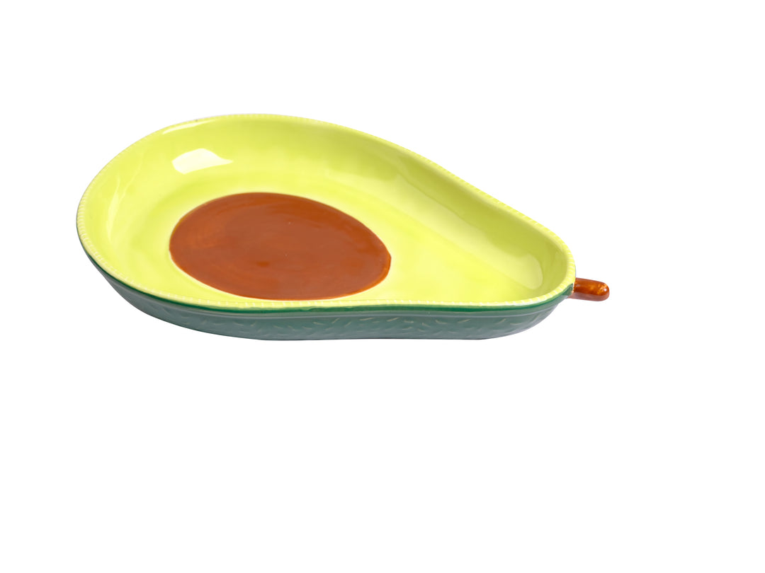 Green 12 Inch Ceramic Avocado Serving Tray