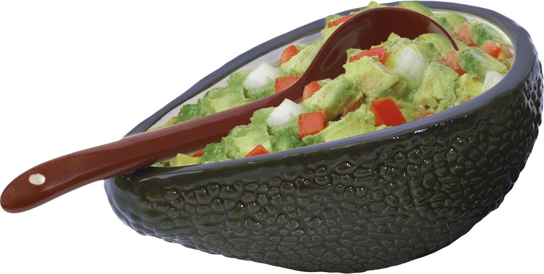 Textured Ceramic Avocado Shape Serving Bowl Set