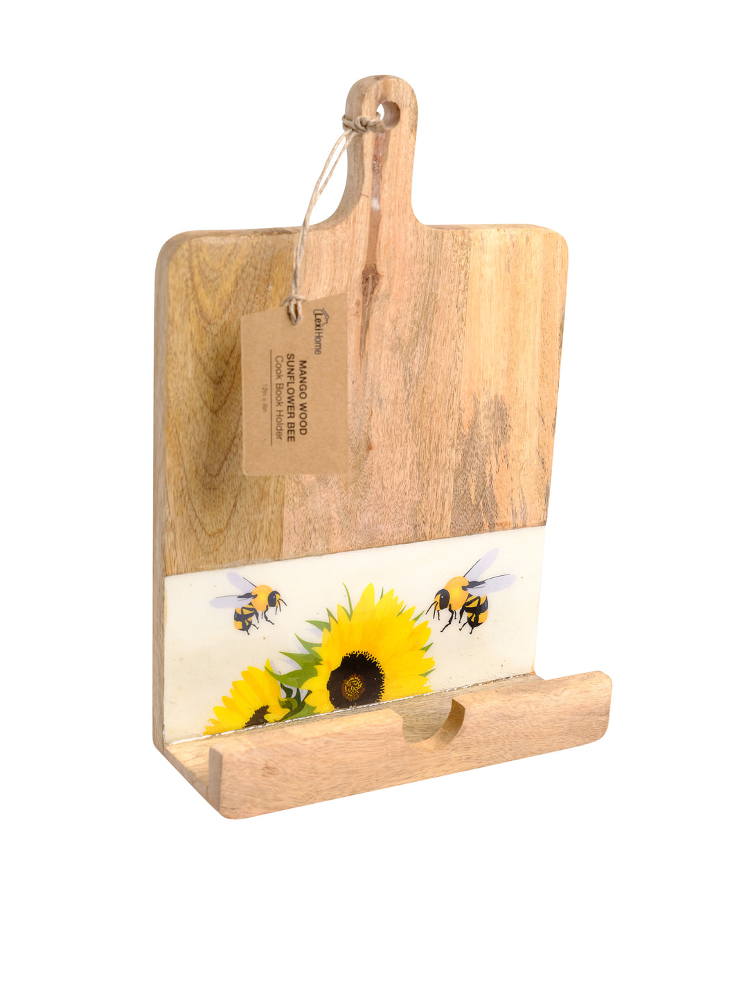 Mango Wood Sunflower Bee Book Holder