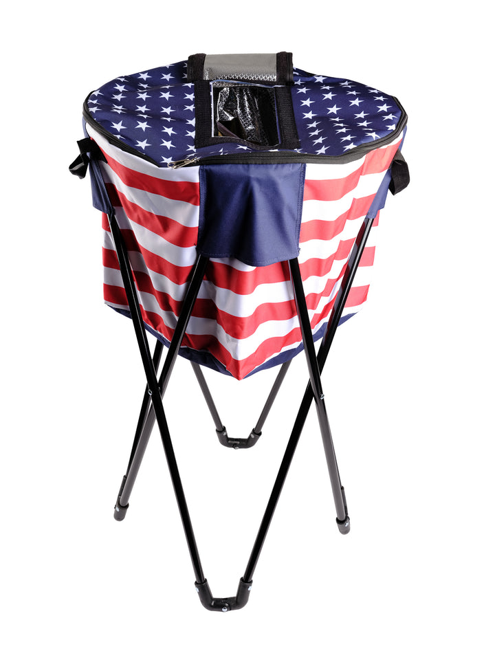 Folding Cooler with Carry Bag - Blue Stars & Stripes