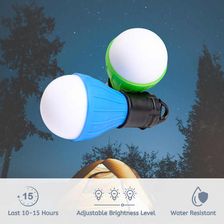 2-Pack Battery-Operated Outdoor Camping Bulb Lights