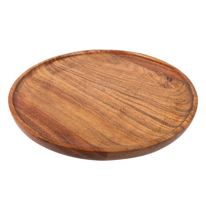 12-Inch Round Acacia Wood Serving Platter