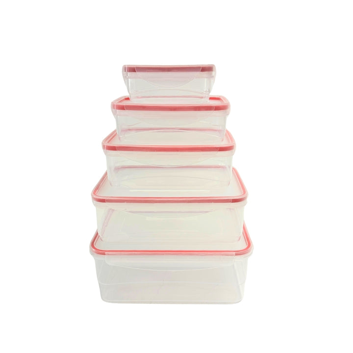 10-Piece Plastic Containers with Snap Lock Lids