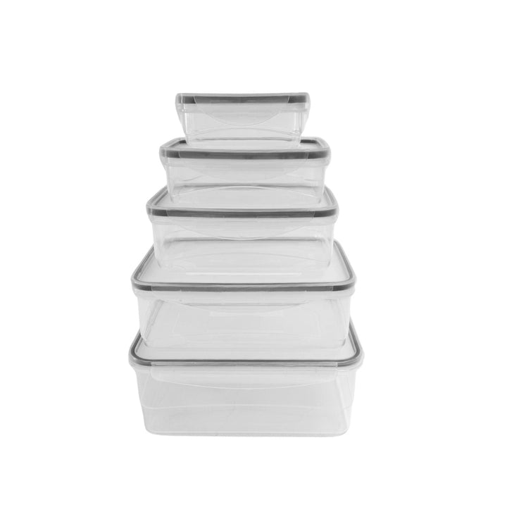 10-Piece Plastic Containers with Snap Lock Lids
