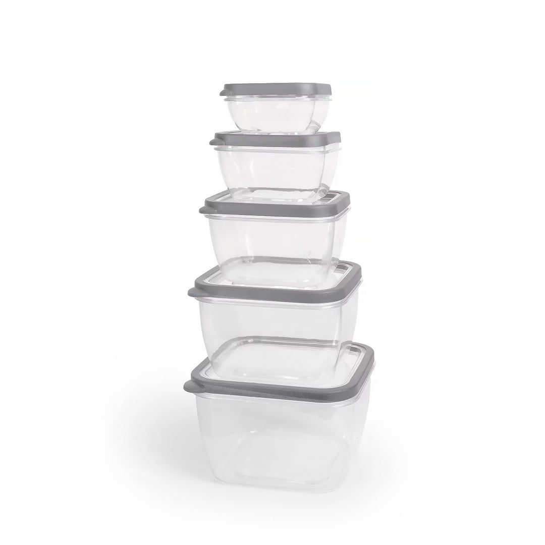 10-Piece Square Plastic Food Storage Containers with Vented Lids