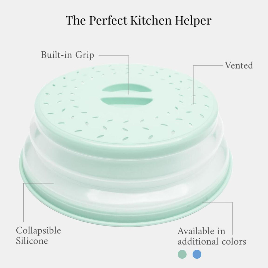Collapsible 10.5" Splatter Microwave Cover with Vents