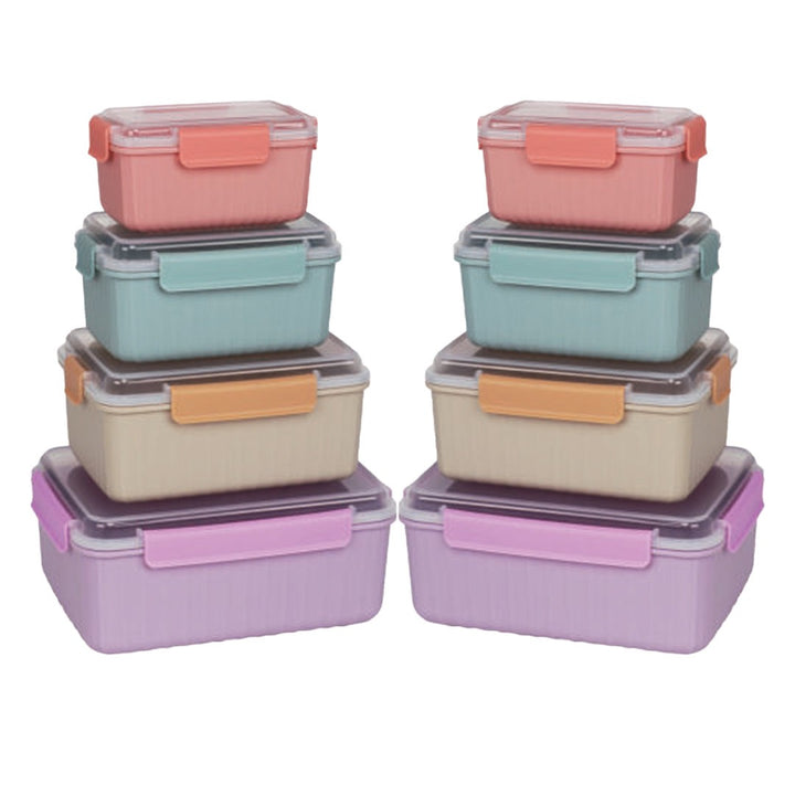 Ribbed Snap and Lock Plastic Food Storage Container Set