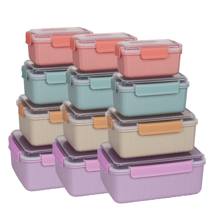 Ribbed Snap and Lock Plastic Food Storage Container Set