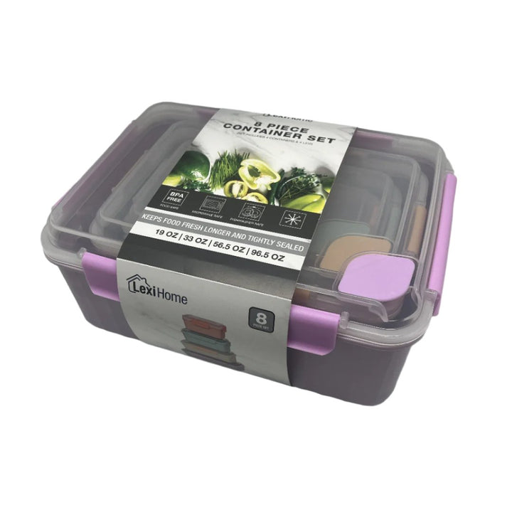 Ribbed Snap and Lock Plastic Food Storage Container Set