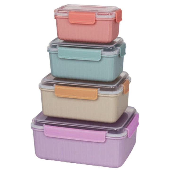 Ribbed Snap and Lock Plastic Food Storage Container Set