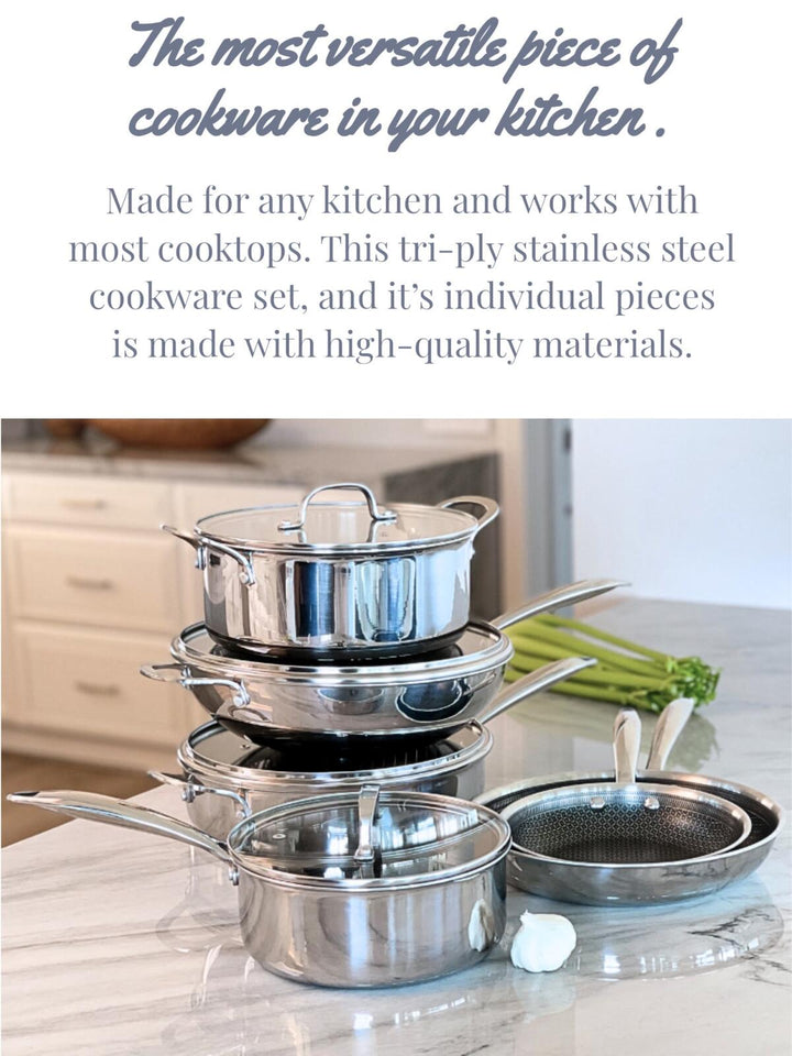 Stainless Steel Tri-ply Kitchen Cookware Set -11 Piece