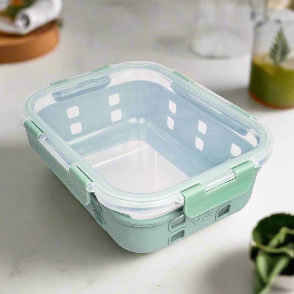 35.2 oz. Glass Meal Prep Container with Sage Silicone Sleeve