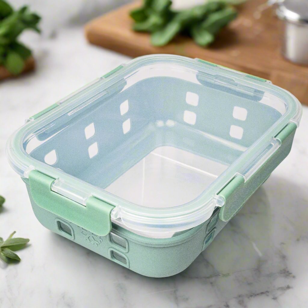 51.4 oz. Glass Container with Sage Silicone Sleeve