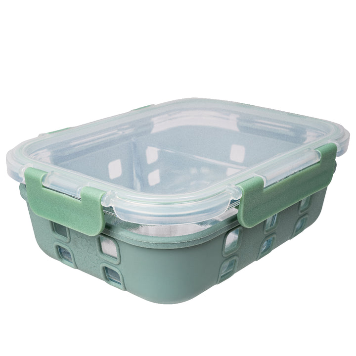 35 oz. Sage Silicone Sleeve 2-Compartment Glass Container