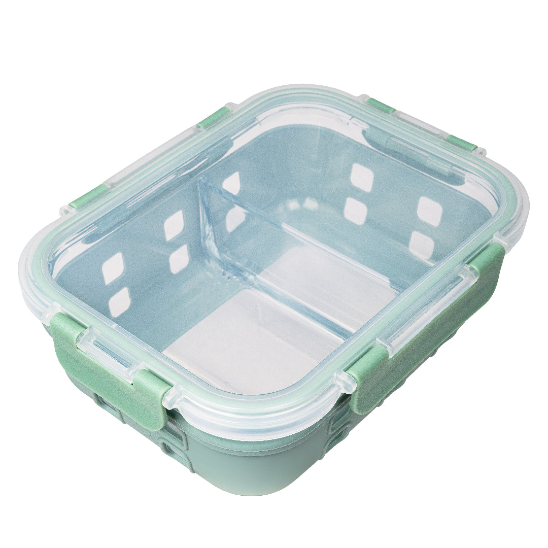 35 oz. Sage Silicone Sleeve 2-Compartment Glass Container