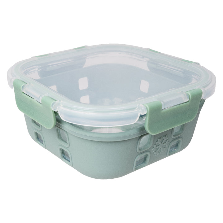 27 oz. Square Glass Container with Sage Silicone Sleeve