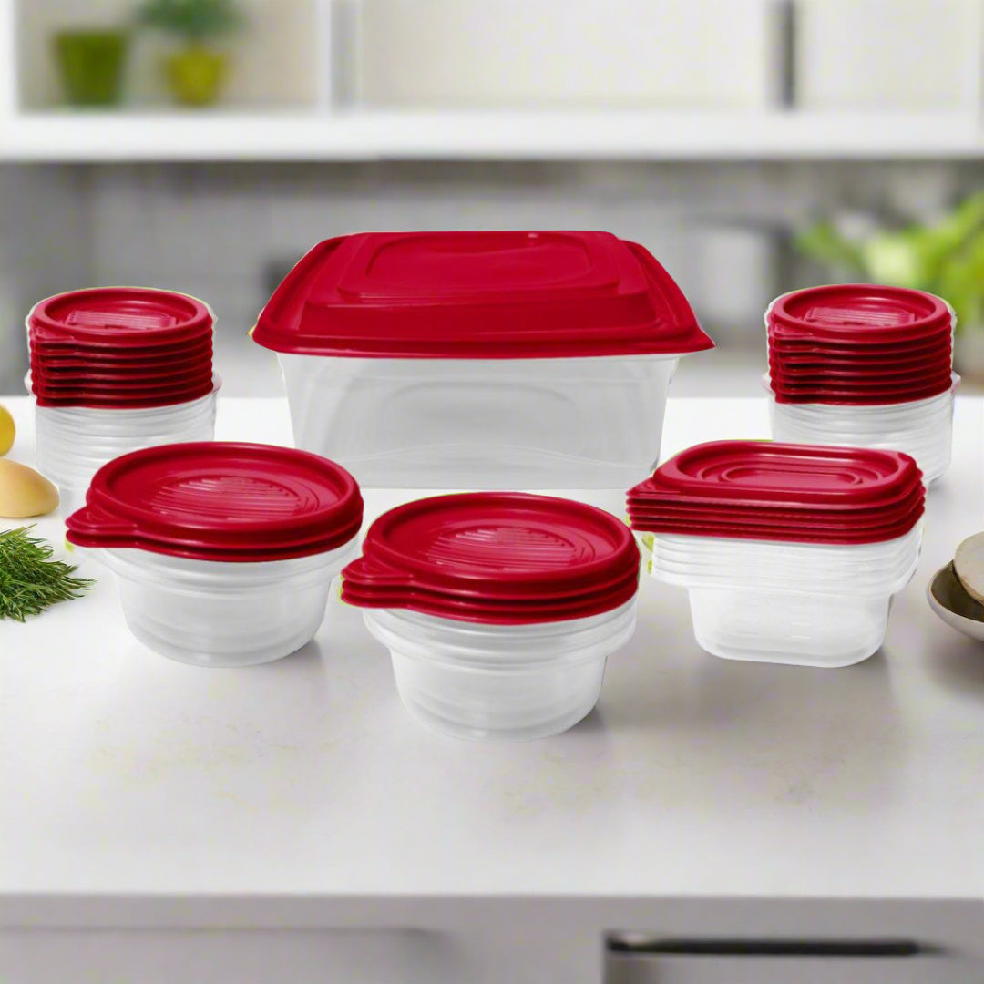 50-Piece Nesting Plastic Food Storage Container Set