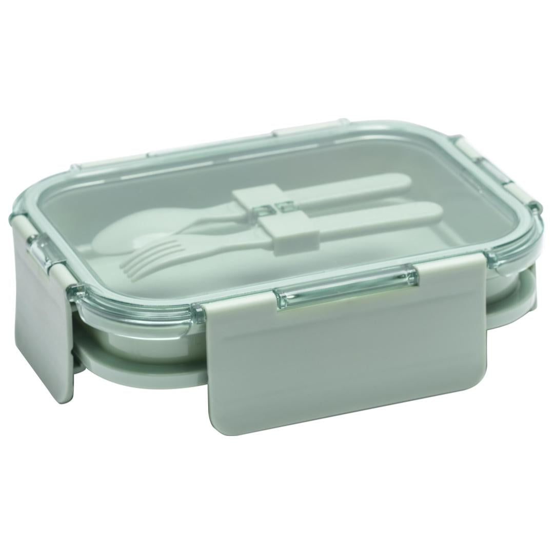 Deluxe 4-in-1 Double Layer Glass Bento Lunch Box in Sage