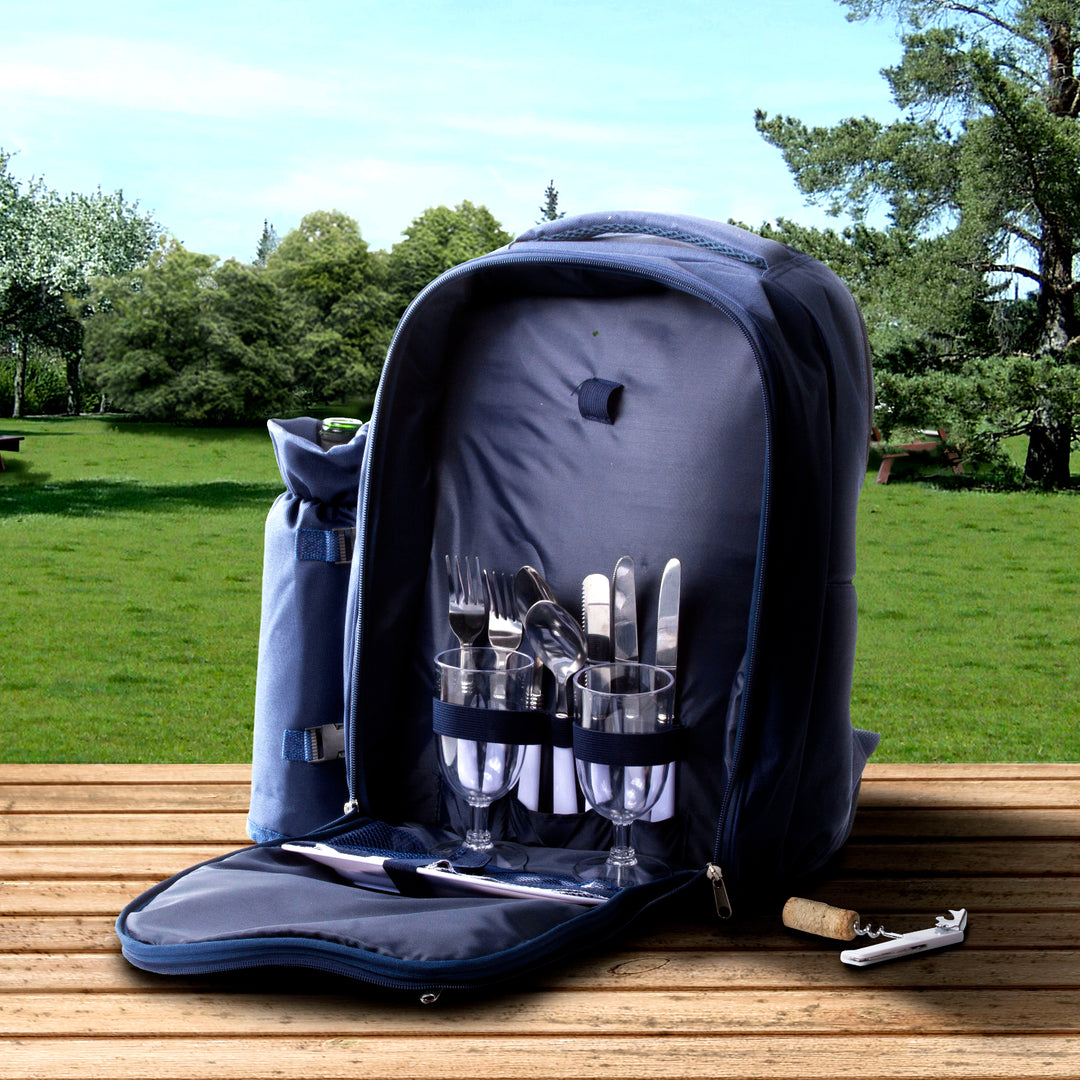 Navy Insulated Wine Bottle Holder Tote Bag