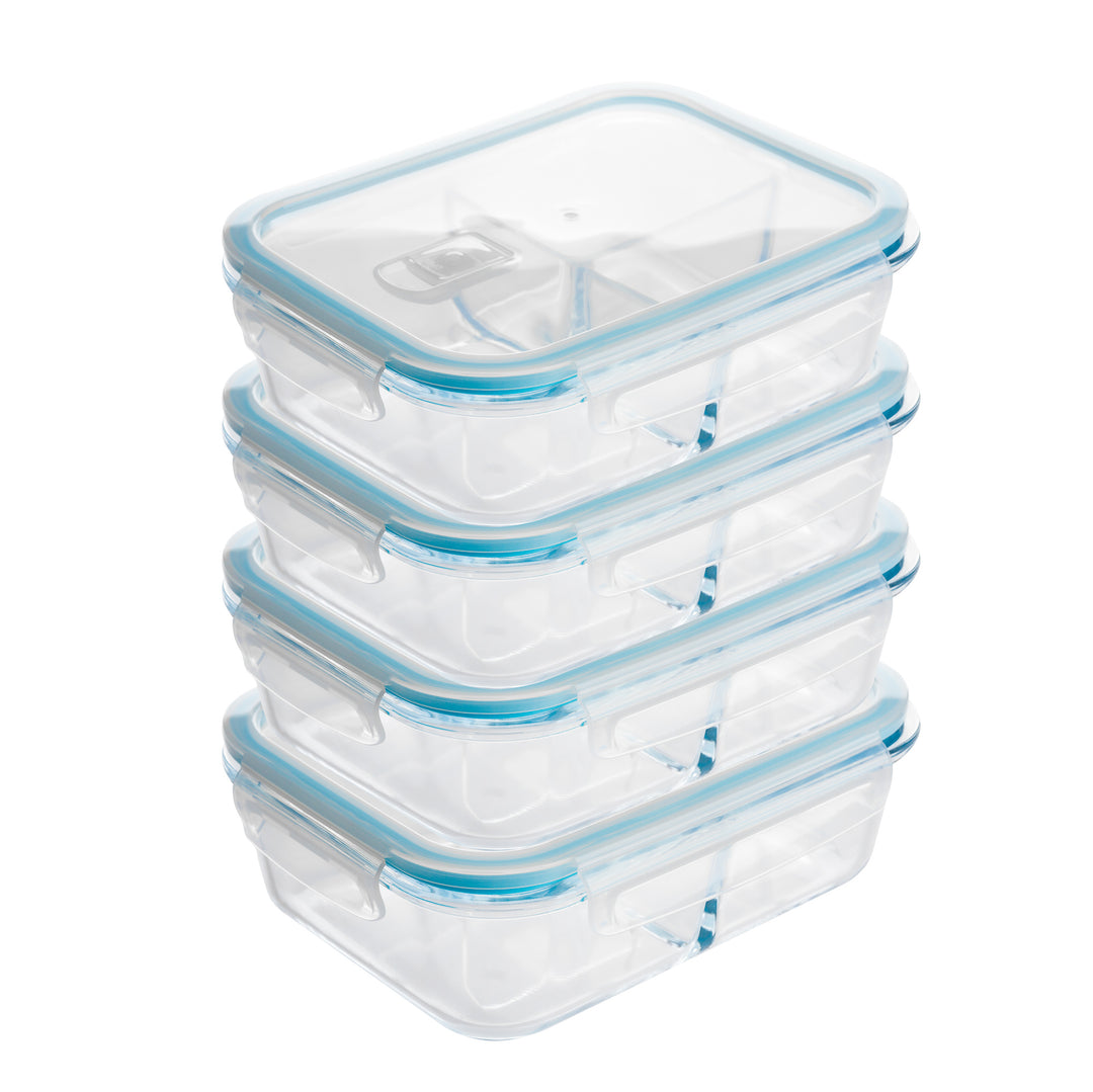 51 Oz. 3 Compartment Lock & Seal Glass Containers