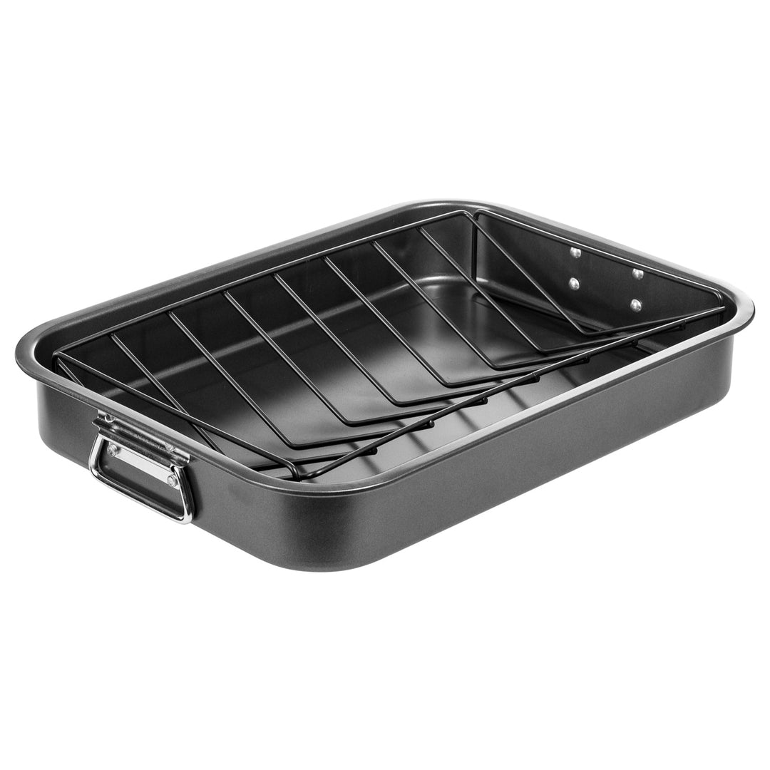 Lexi Home Non-Stick Carbon Steel Roasting Pan with Removable V Rack Lexi Home