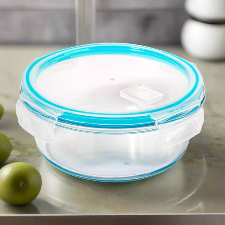 Lock and Seal 32 oz. Round Glass Container