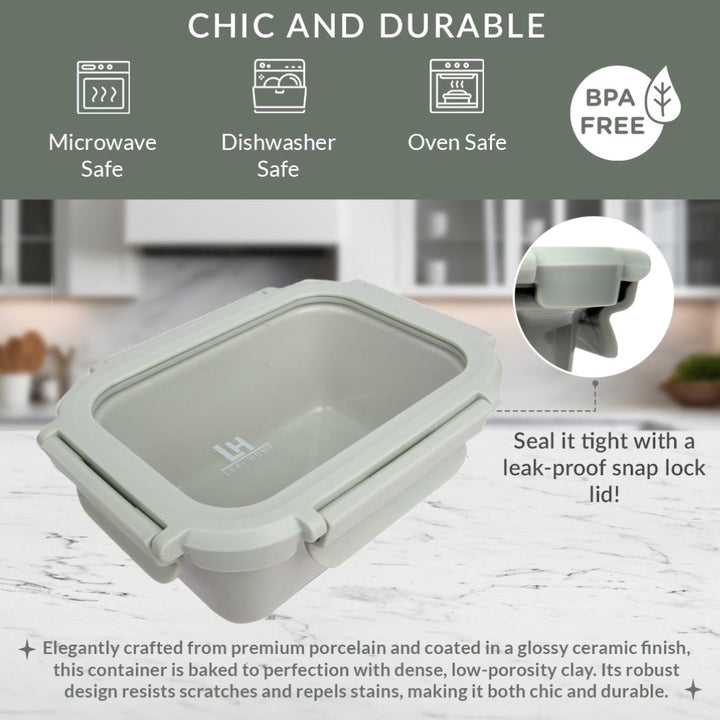 Brixton 15 Oz. Premium Porcelain Container with Glass Lid