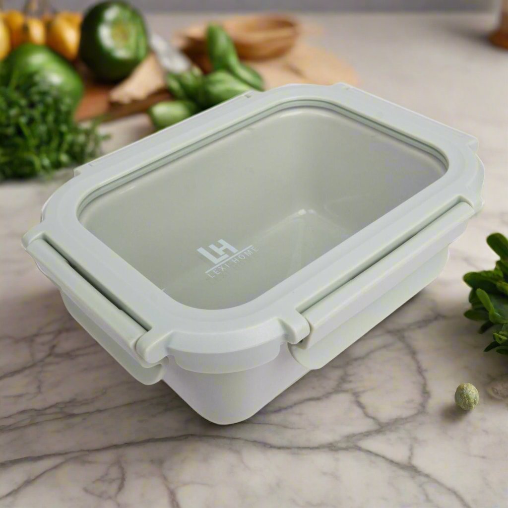 Brixton Premium Porcelain Container with Glass Lid Sage