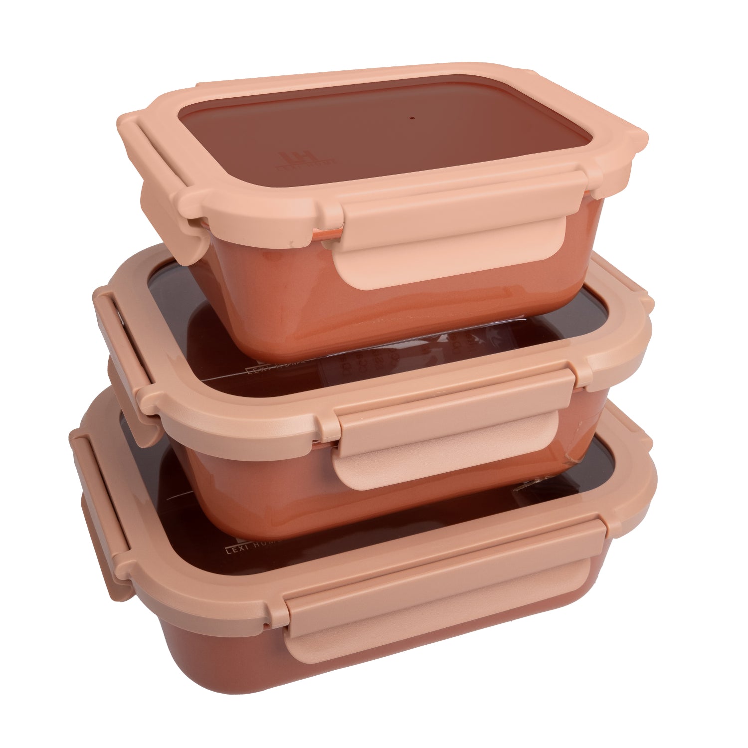 Brixton Porcelain Container Trio with Glass Lids Set of 3 - Lexi Home