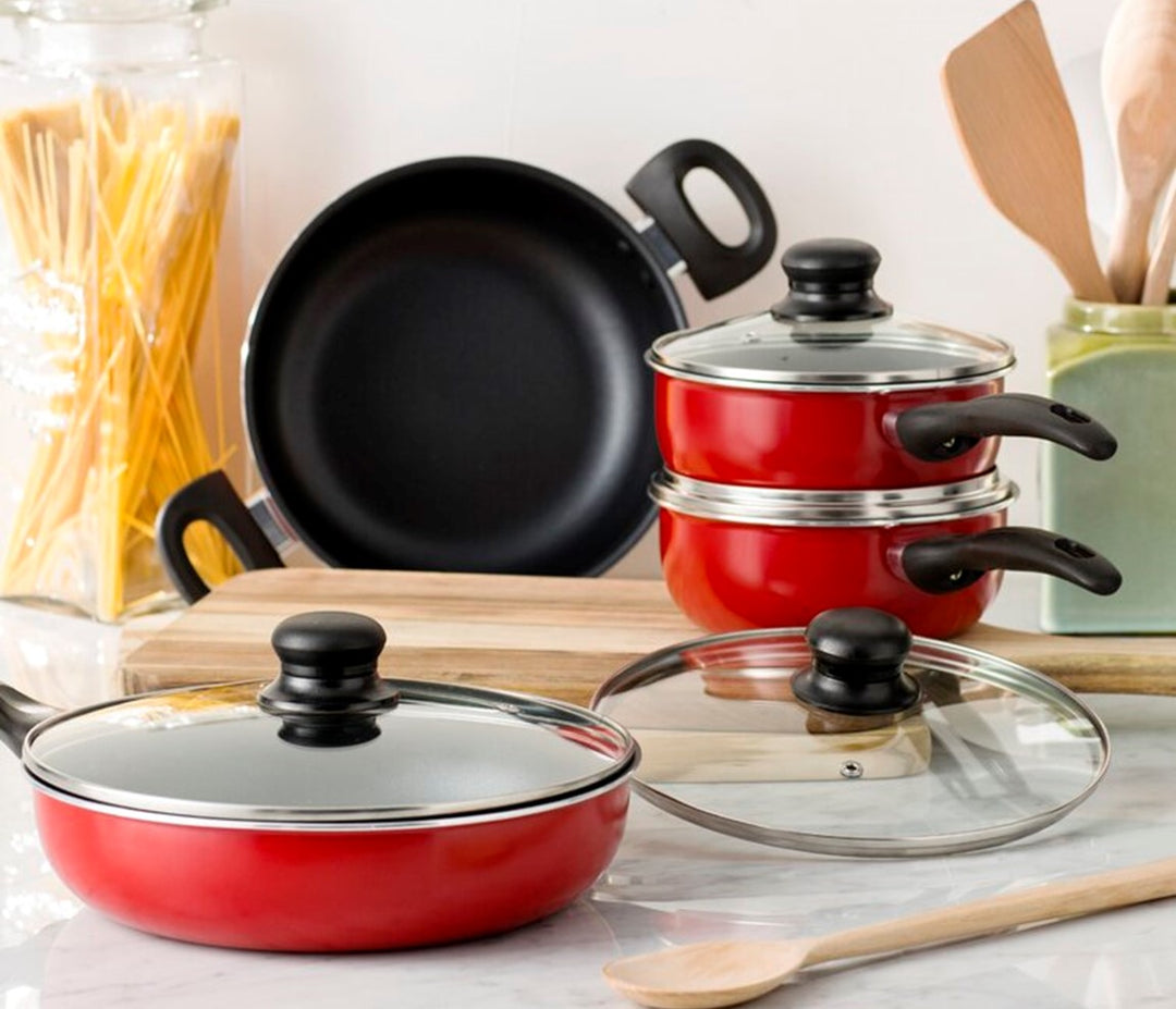 8 Piece Thermal Conducting Aluminum Non-Stick Cookware Set by Lexi Home