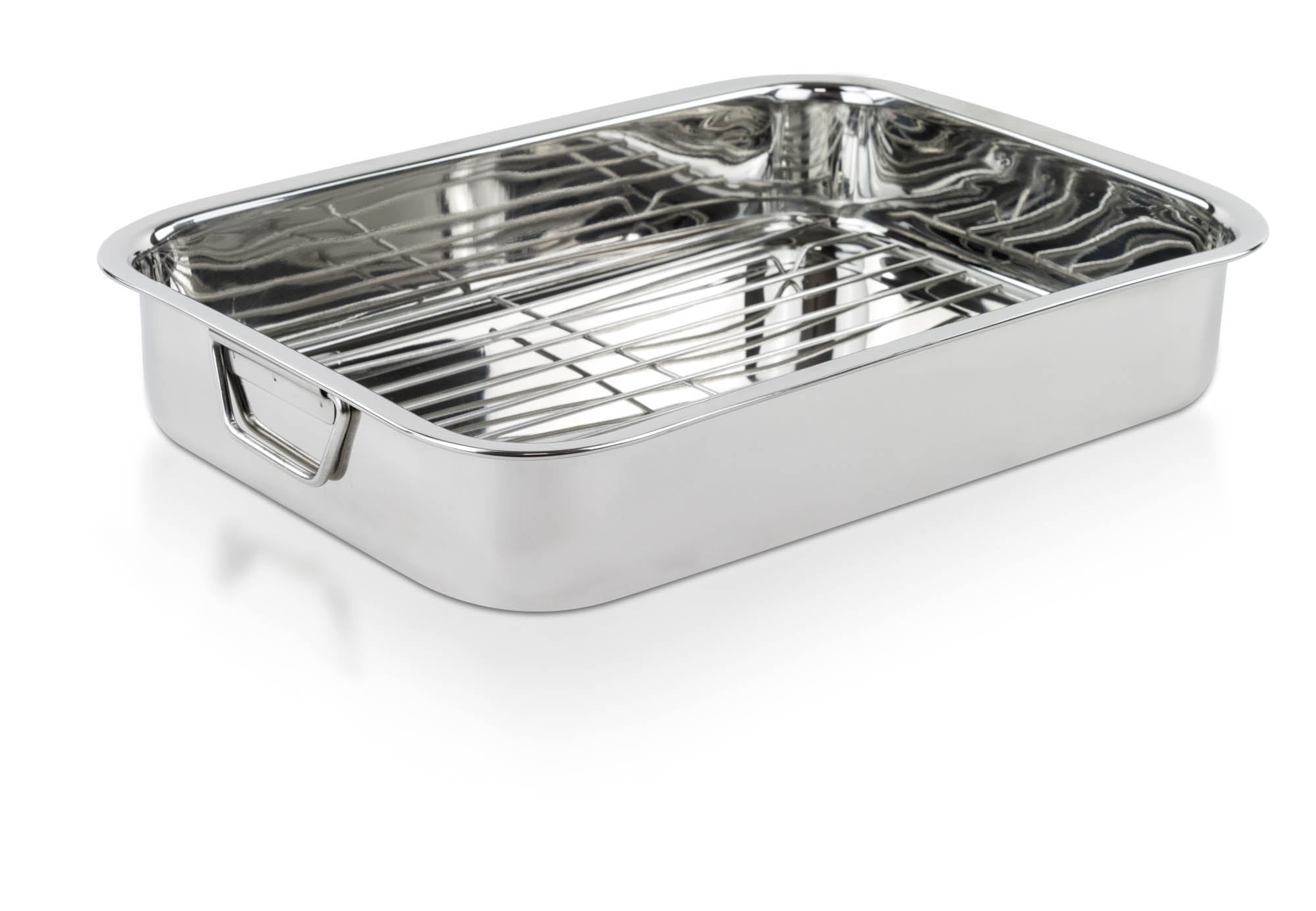 10 Quart Stainless Steel Oval Roaster Set with Wire Rack and High