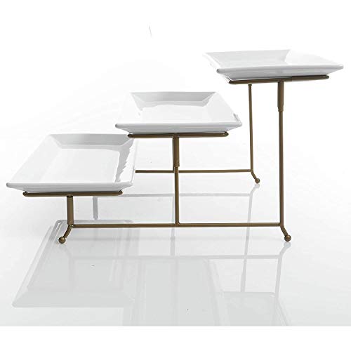 3 Tiered Tray(Black, good Gold & White)