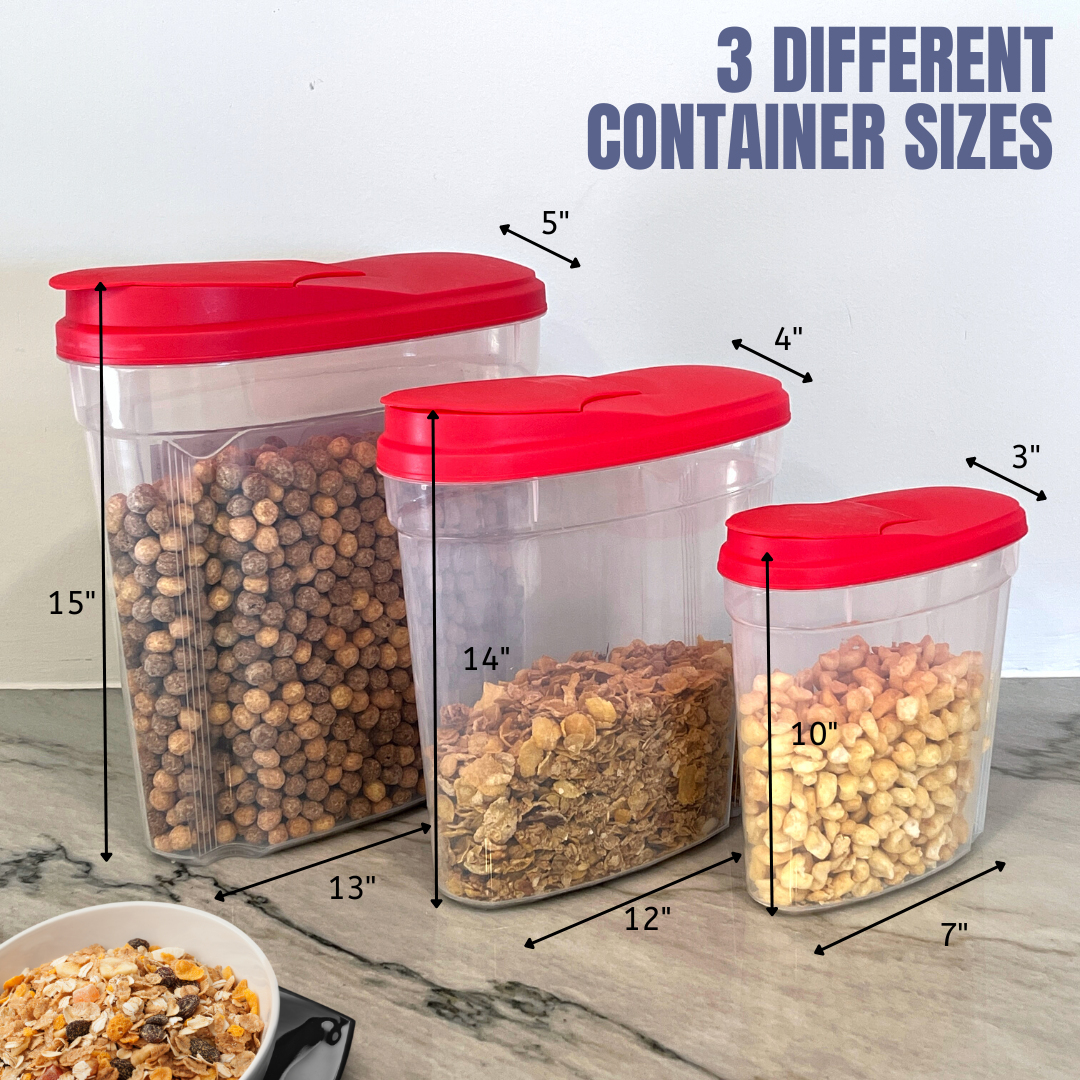 Lexi Home 3 Piece Airtight Plastic Cereal Dispensers - Lexi Home