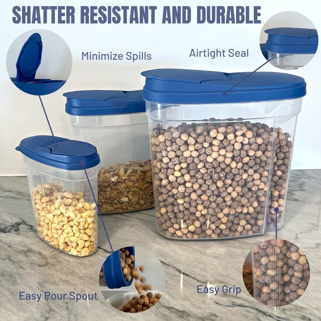 Airtight Food Storage Containers Plastic Cereal Containers with