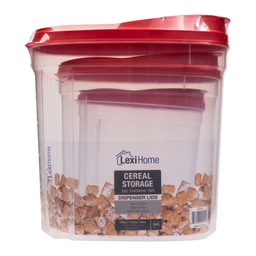 Cereal Storage Container Set, Plastic Airtight Food Storage